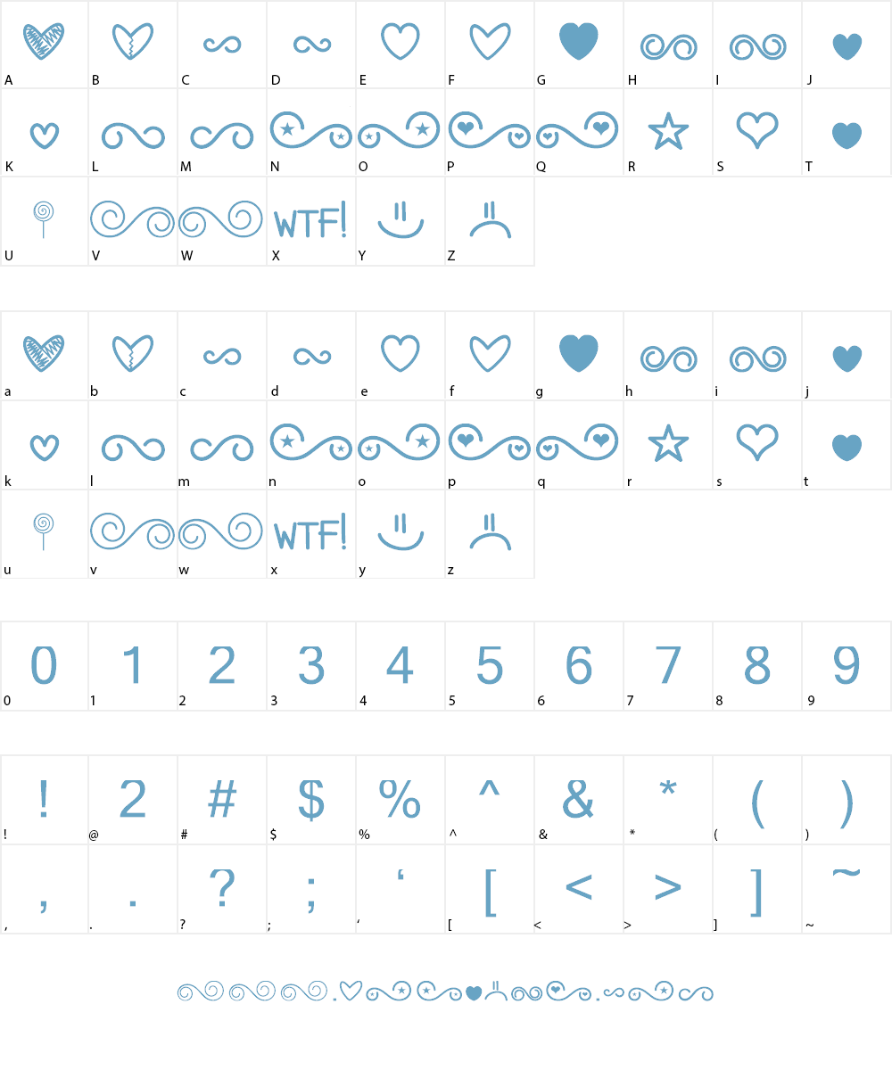 MF Dings 3 Font Character